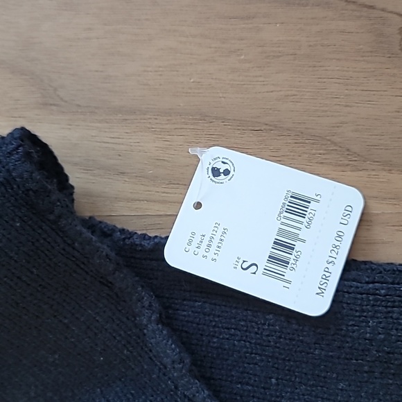 Free People black turtleneck sweater oversized sz S $128 - Picture 2 of 7